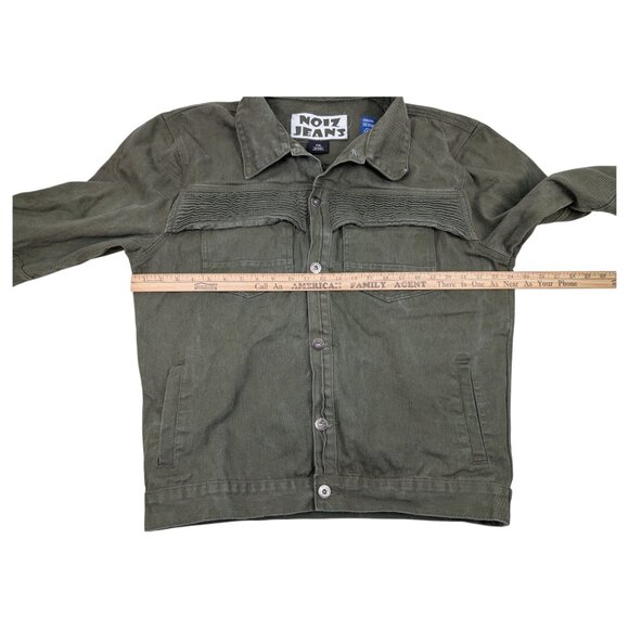 Vintage Men's Noiz Jeans Jacket Green Button Closure Size XXL - Picture 7 of 10